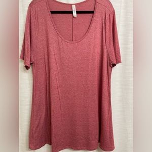 LuLaRoe Red Heathered Perfect Tee XL